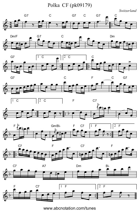 Polka  CF (pk09179) - staff notation