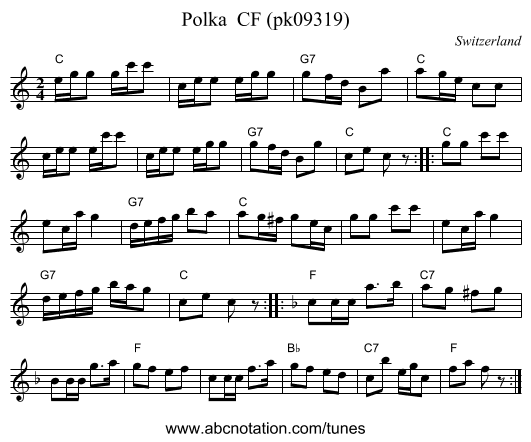 Polka  CF (pk09319) - staff notation
