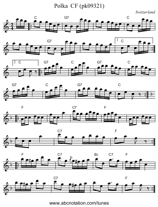 Polka  CF (pk09321) - staff notation