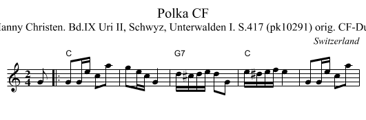 Polka CF - staff notation