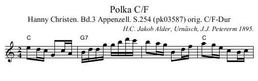 Polka C/F - staff notation