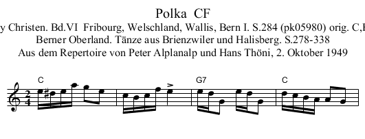 Polka  CF - staff notation