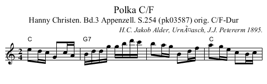 Polka C/F - staff notation