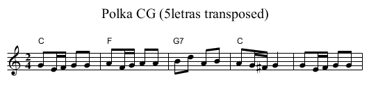 Polka CG (5letras transposed) - staff notation