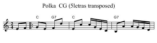 Polka  CG (5letras transposed) - staff notation