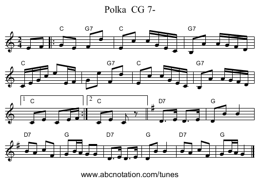 Polka  CG 7- - staff notation