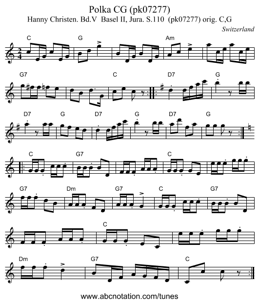 Polka CG (pk07277) - staff notation