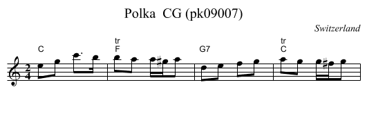 Polka  CG (pk09007) - staff notation