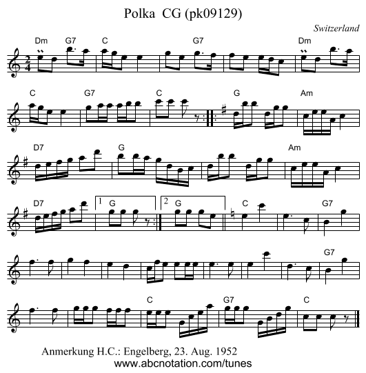 Polka  CG (pk09129) - staff notation