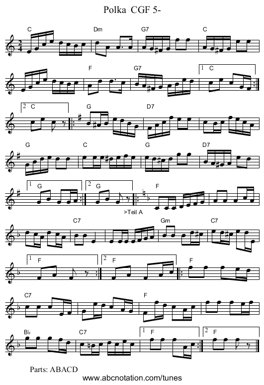 Polka  CGF 5- - staff notation