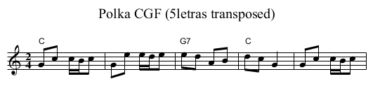 Polka CGF (5letras transposed) - staff notation