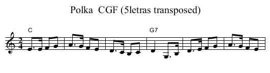 Polka  CGF (5letras transposed) - staff notation