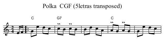 Polka  CGF (5letras transposed) - staff notation