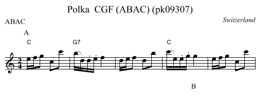 Polka  CGF (ABAC) (pk09307) - staff notation