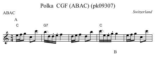 Polka  CGF (ABAC) (pk09307) - staff notation