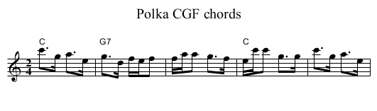 Polka CGF chords - staff notation