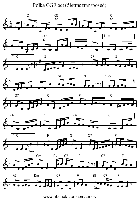 Polka CGF oct (5letras transposed) - staff notation