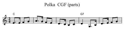 Polka  CGF (parts) - staff notation