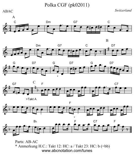 Polka CGF (pk02011) - staff notation