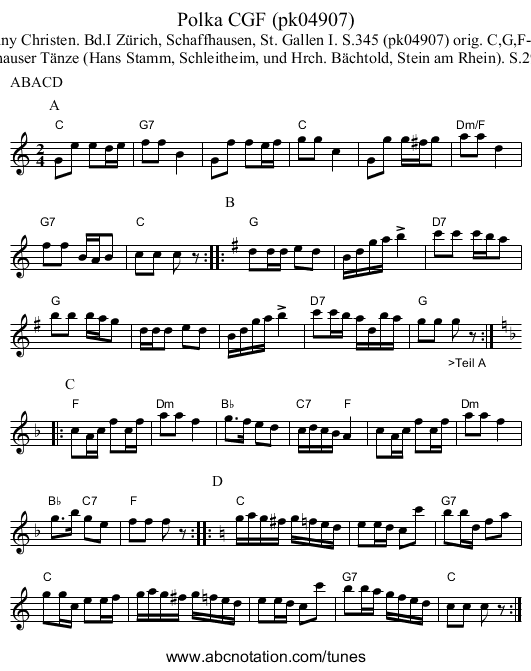 Polka CGF (pk04907) - staff notation
