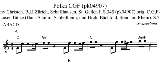 Polka CGF (pk04907) - staff notation