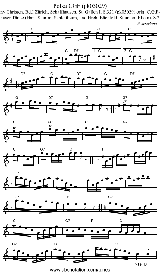 Polka CGF (pk05029) - staff notation