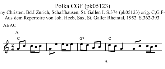 Polka CGF (pk05123) - staff notation