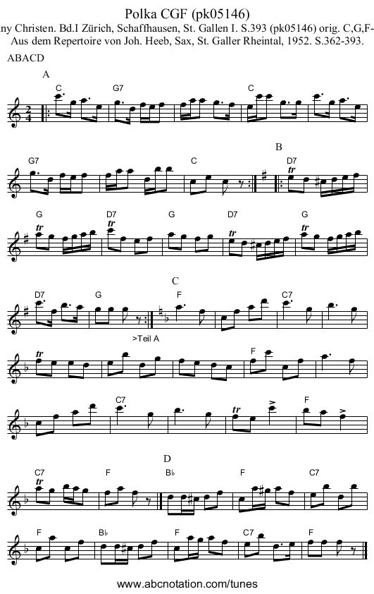 Polka CGF (pk05146) - staff notation