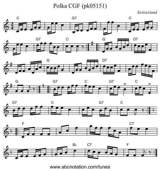 Polka CGF (pk05151) - staff notation