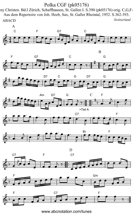 Polka CGF (pk05176) - staff notation