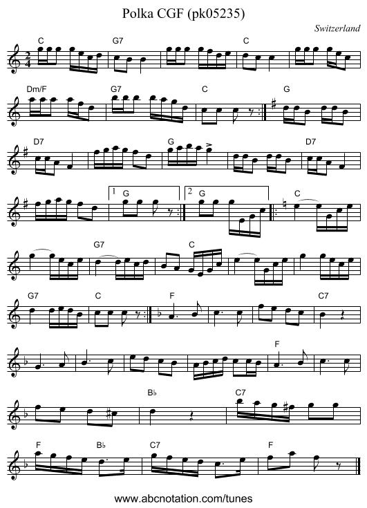 Polka CGF (pk05235) - staff notation