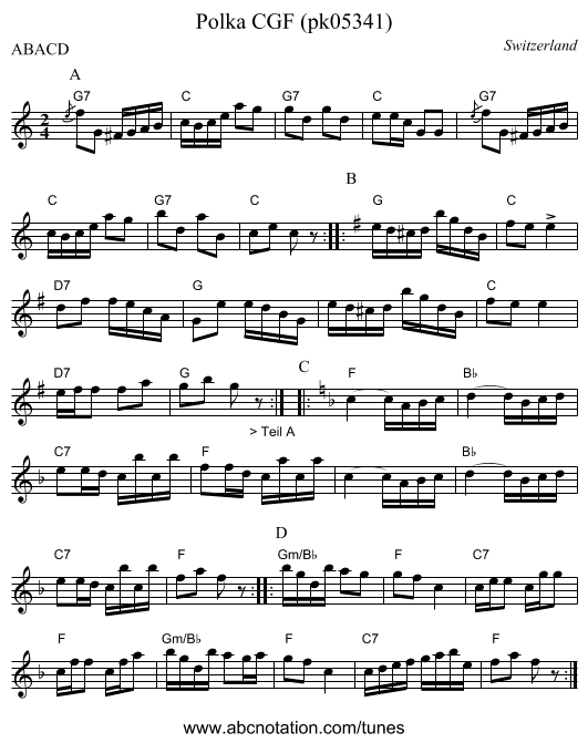 Polka CGF (pk05341) - staff notation