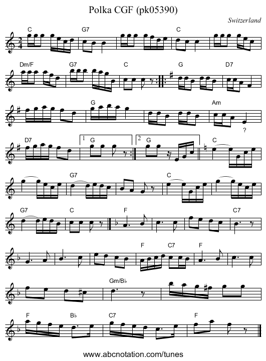 Polka CGF (pk05390) - staff notation