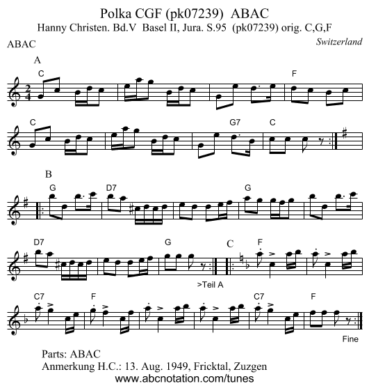 Polka CGF (pk07239)  ABAC - staff notation