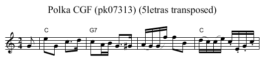 Polka CGF (pk07313) (5letras transposed) - staff notation