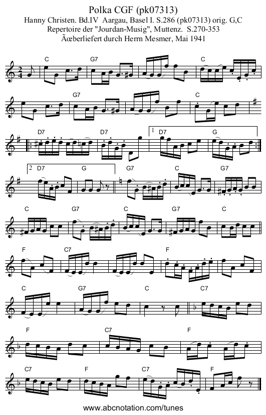 Polka CGF (pk07313) - staff notation