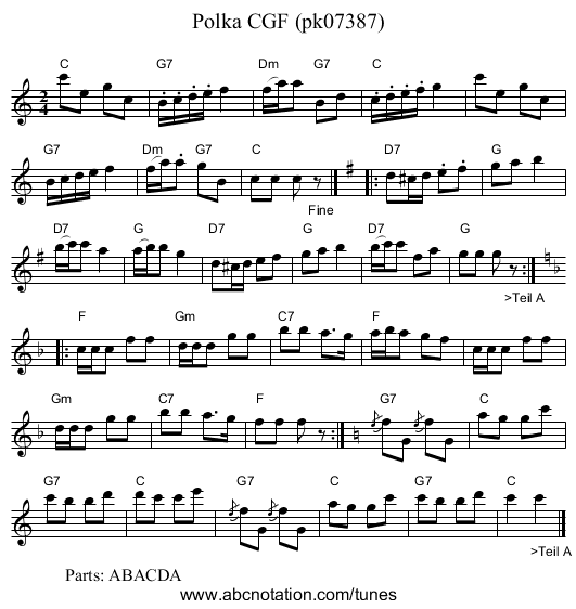 Polka CGF (pk07387) - staff notation