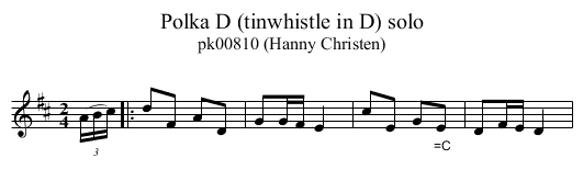 Polka D (tinwhistle in D) solo - staff notation