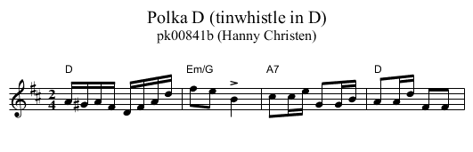 Polka D (tinwhistle in D) - staff notation