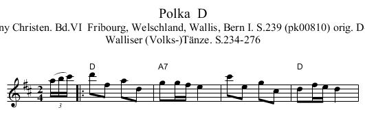 Polka  D - staff notation