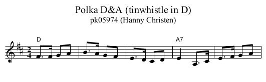 Polka D&A (tinwhistle in D) - staff notation