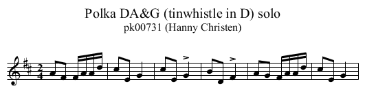 Polka DA&G (tinwhistle in D) solo - staff notation