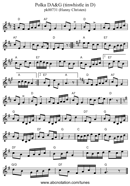 Polka DA&G (tinwhistle in D) - staff notation