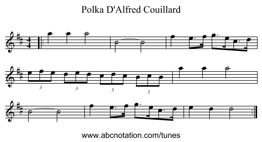 Polka D'Alfred Couillard - staff notation