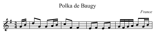 Polka de Baugy - staff notation