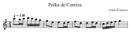Polka de Corrèze - staff notation