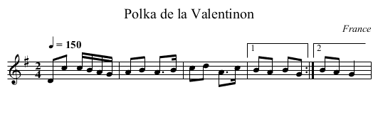 Polka de la Valentinon - staff notation