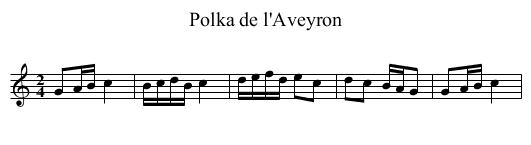 Polka de l'Aveyron - staff notation
