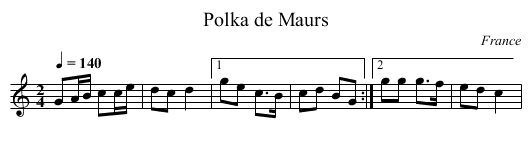 Polka de Maurs - staff notation