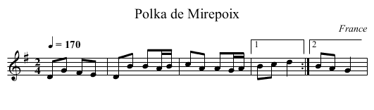Polka de Mirepoix - staff notation